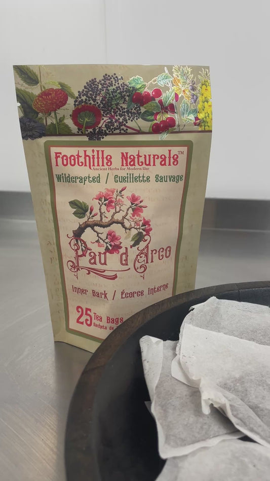 Pau D’Arco Inner Bark Tea Bags (Handroanthus impetiginosus) – Wildcrafted – 25 Count – Herbal Tea Bags