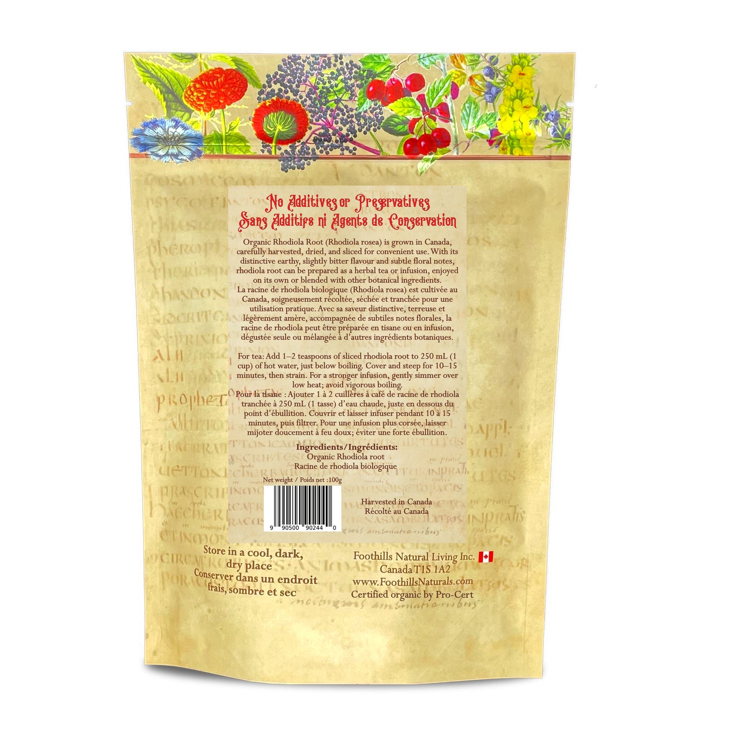 Organic Rhodiola Root – Sliced (Rhodiola rosea)