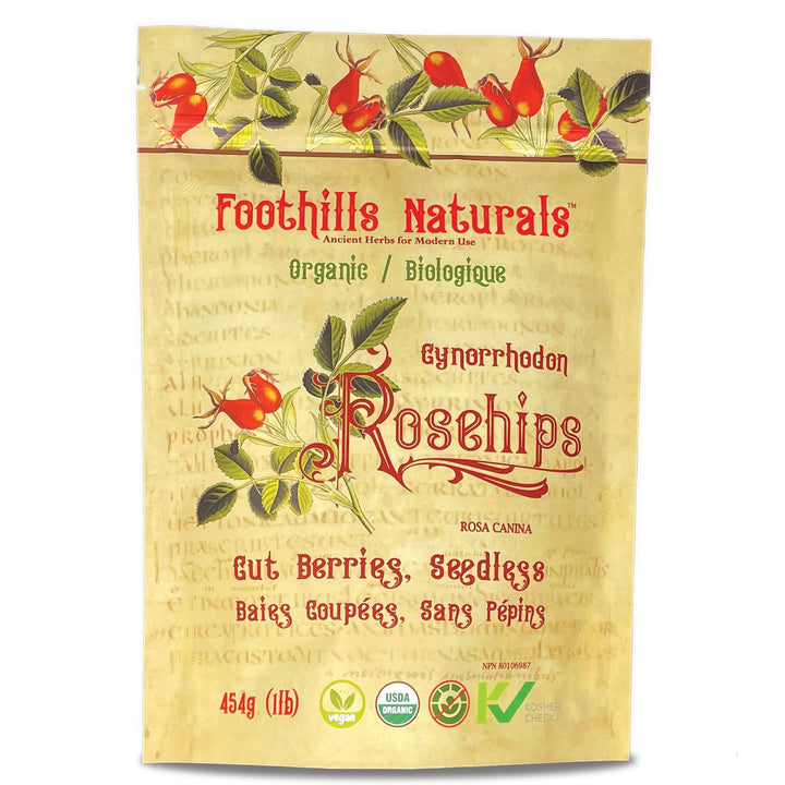 Rosehips Cut Organic, Seedless - For Tea, Tonic, Gourmet Cooking and Brewing Recipes