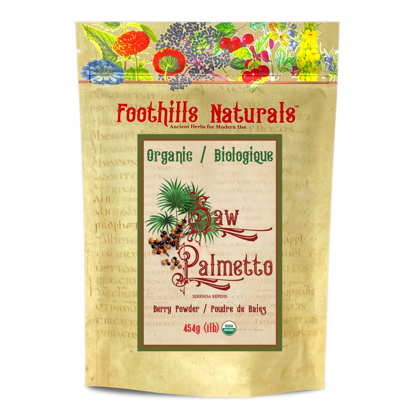 Organic Saw Palmetto Berry Powder (Serenoa repens) – Finely Ground Berry Powder for Smoothies & Recipes