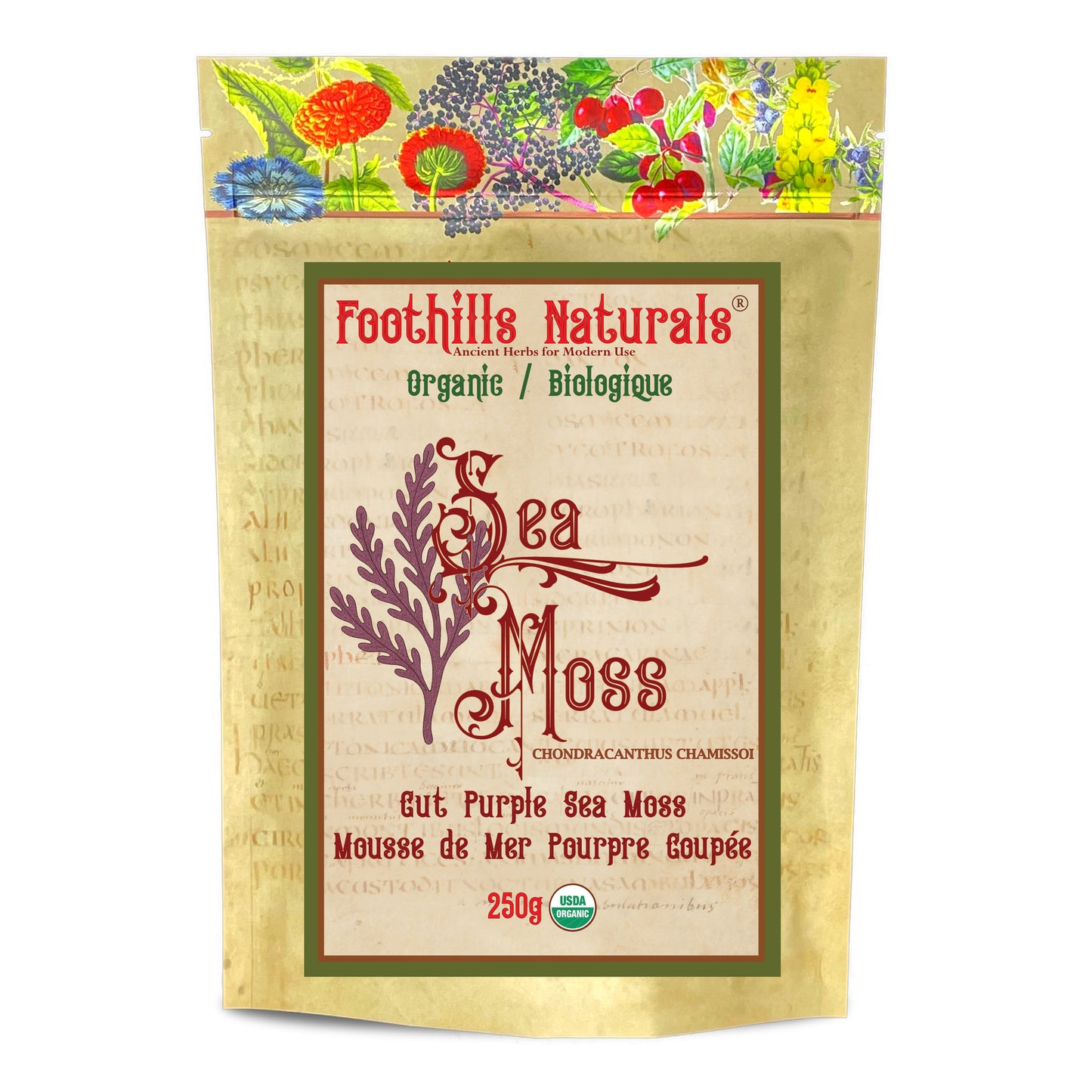 Organic Purple Sea Moss Cut Peruvian Puire ( Chondracanthus chamissoi)