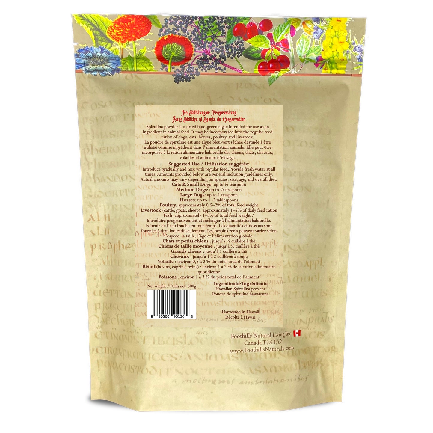 Wildcrafted Spirulina Powder for Cats, Dogs, Horses, Poultry, Livestock and Fish (ARTHROSPIRA PLATENSIS)