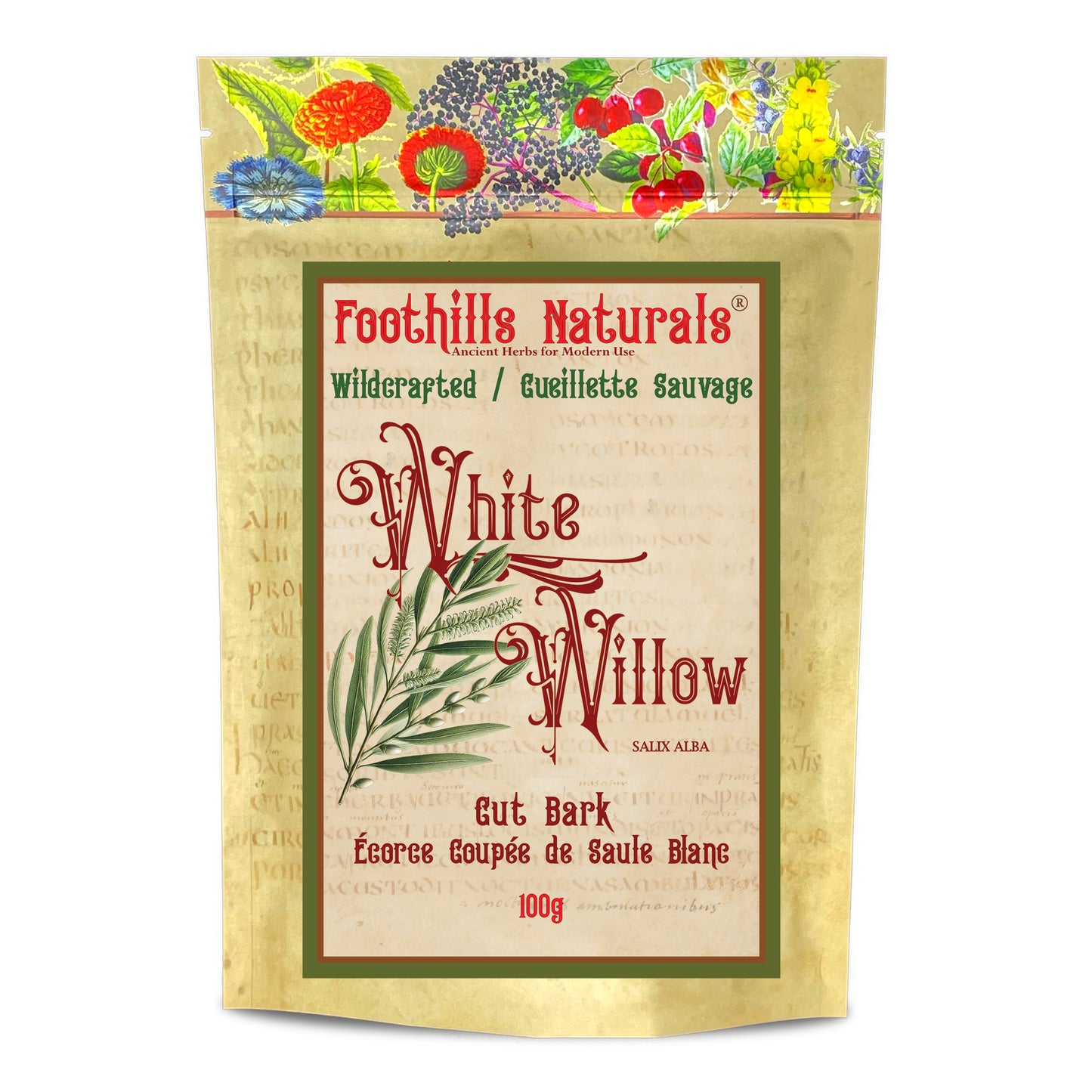 White Willow Bark Cut (Salix alba) – Wildcrafted – Dried Bark for Tea & Decoction