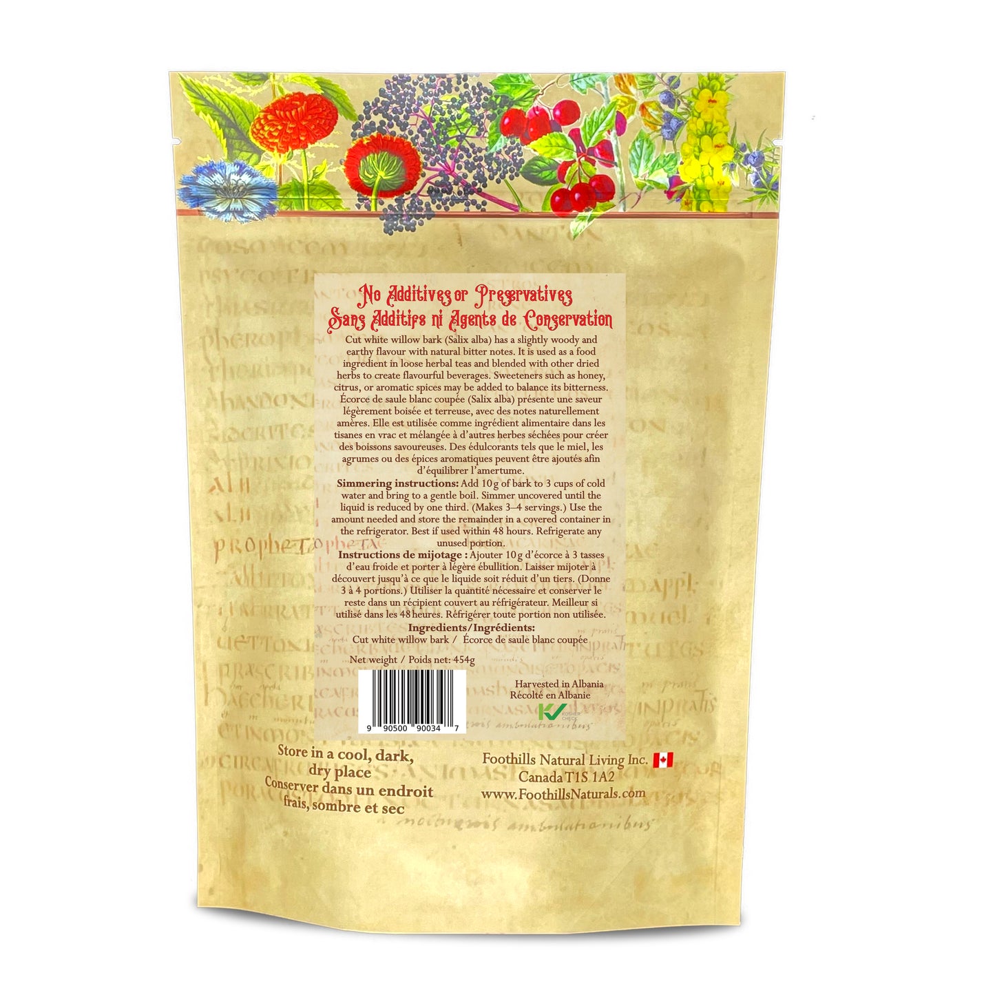 White Willow Bark Cut (Salix alba) – Wildcrafted – Dried Bark for Tea & Decoction