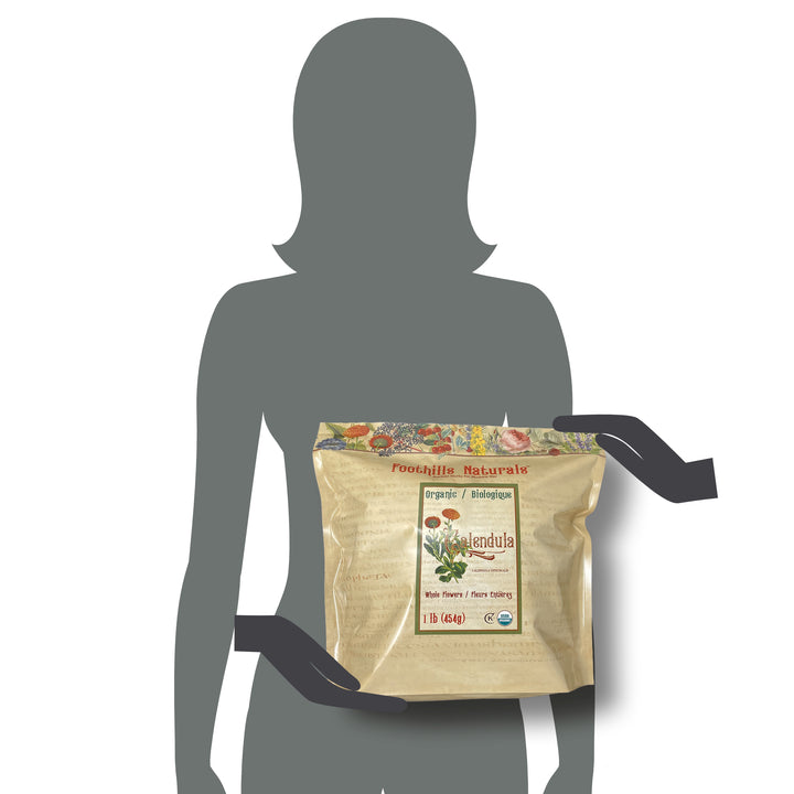 Calendula Flowers Whole Organic - 1 Pound/454 | Foothills Naturals Canada | Ancient Herbs for Modern Use