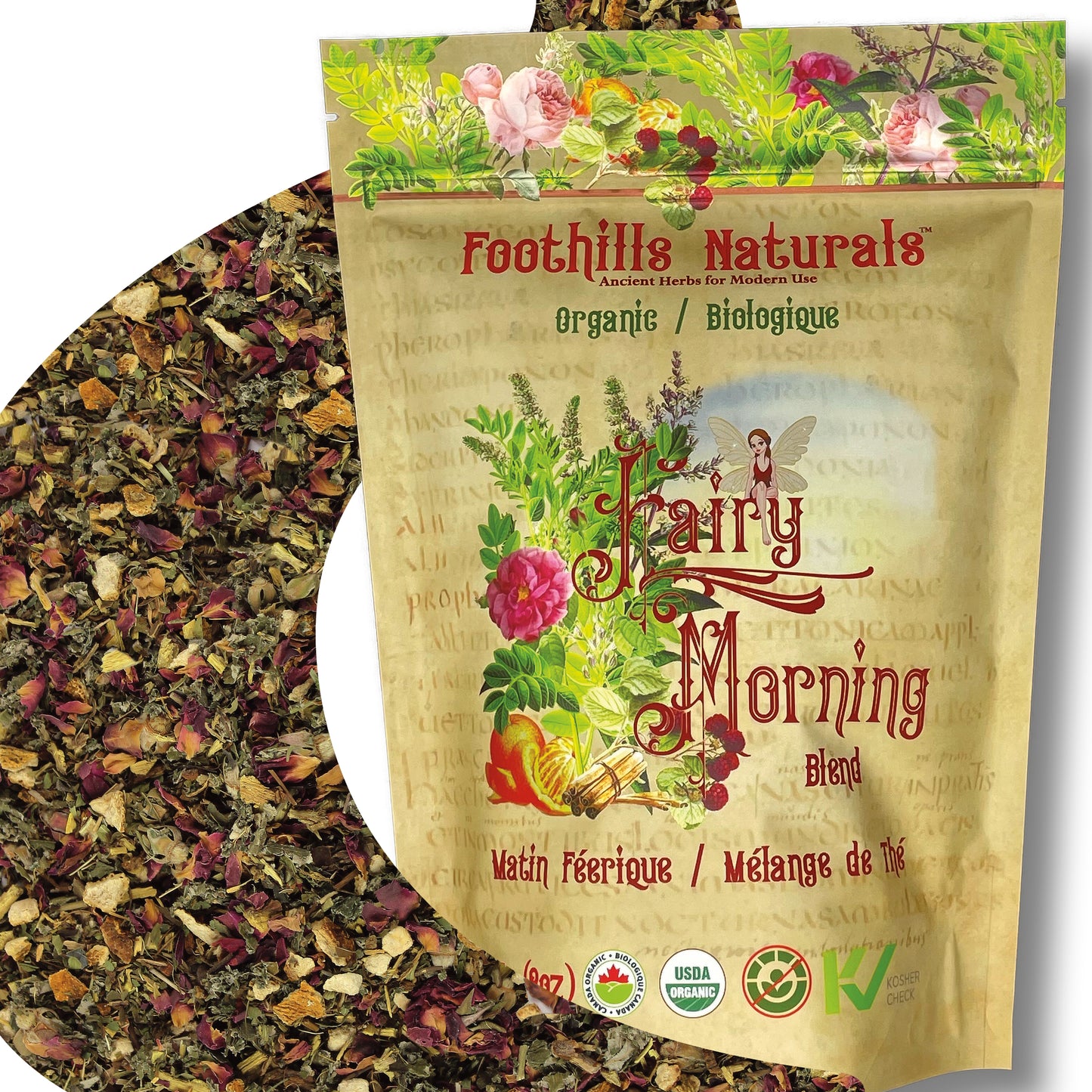 Fairy Morning Herbal Tea Blend – Organic – Licorice, Spearmint, Orange Peel, Rose & Cinnamon