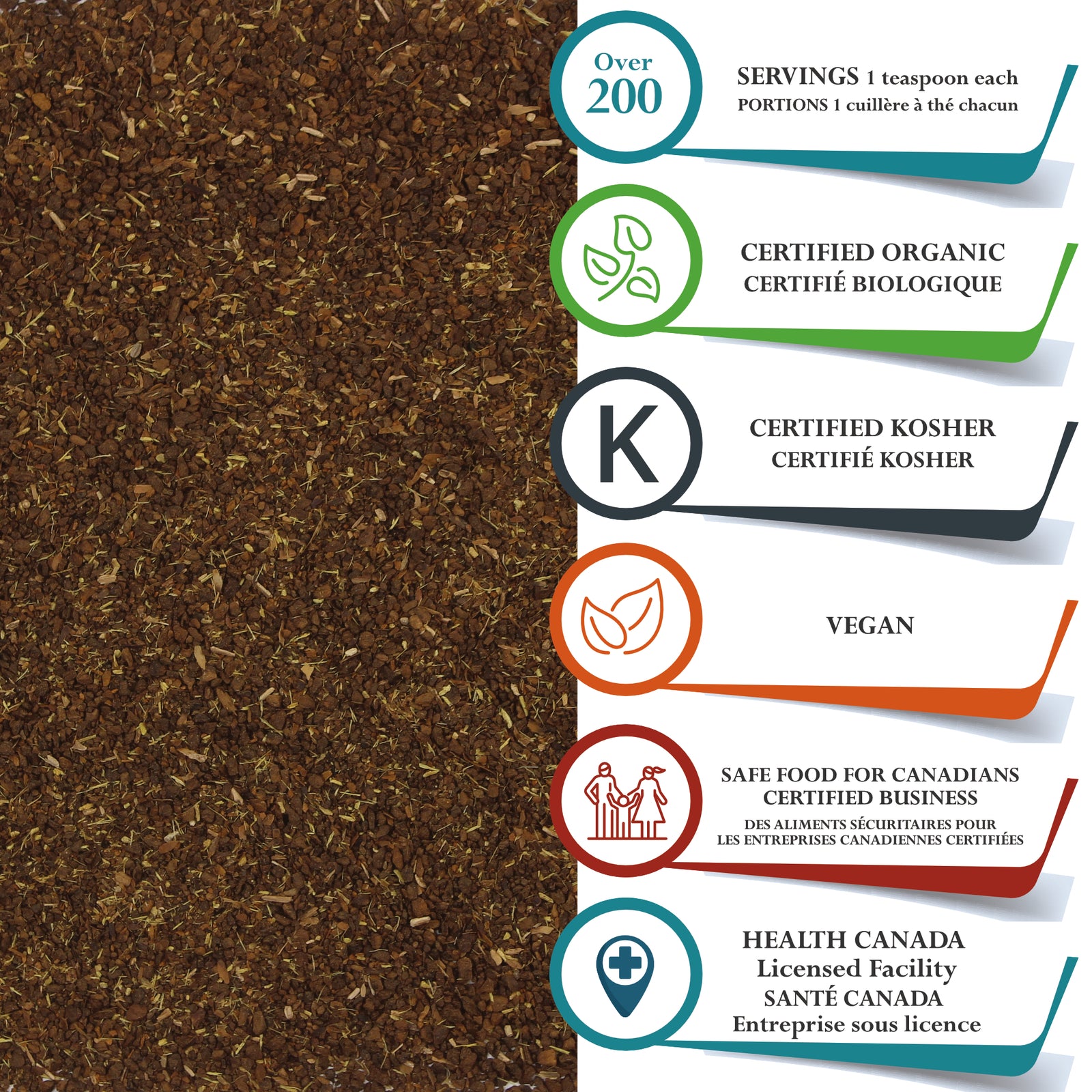 Herbal Mocha Organic - 1 Pound / 454g Caffeine-Free | Foothills Naturals Canada | Ancient Herbs for Modern Use