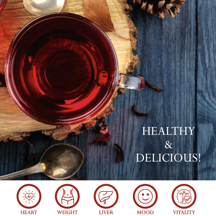 Hibiscus Flowers Whole Organic - 1 lb / 454g Egyptian Premium Quality | Foothills Naturals Canada | Ancient Herbs for Modern Use