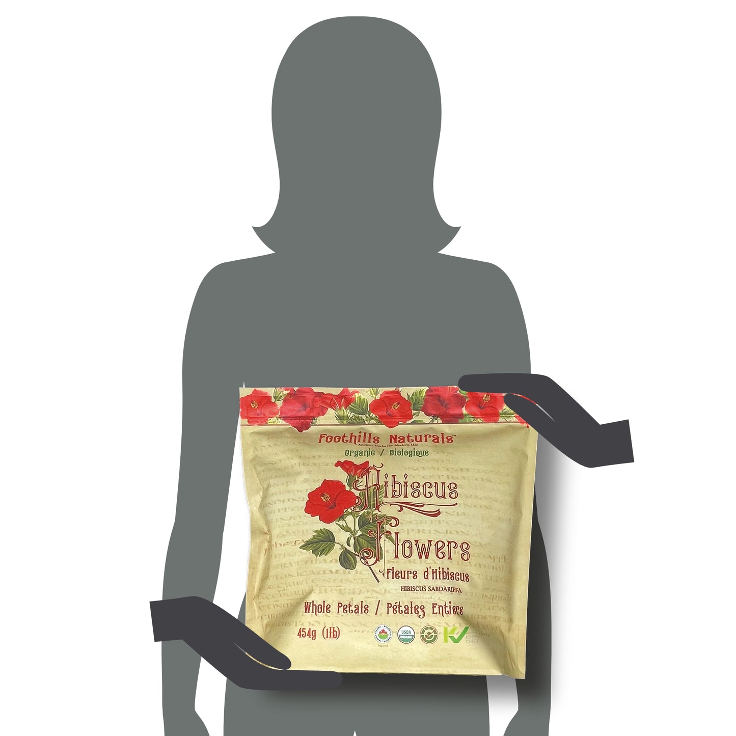 Organic Hibiscus Flowers Whole Petals (Hibiscus sabdariffa) – Dried Flowers for Tea & Beverages