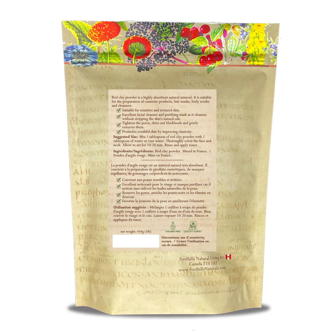 French Red Clay Powder - Skin Cleanser and Purifier