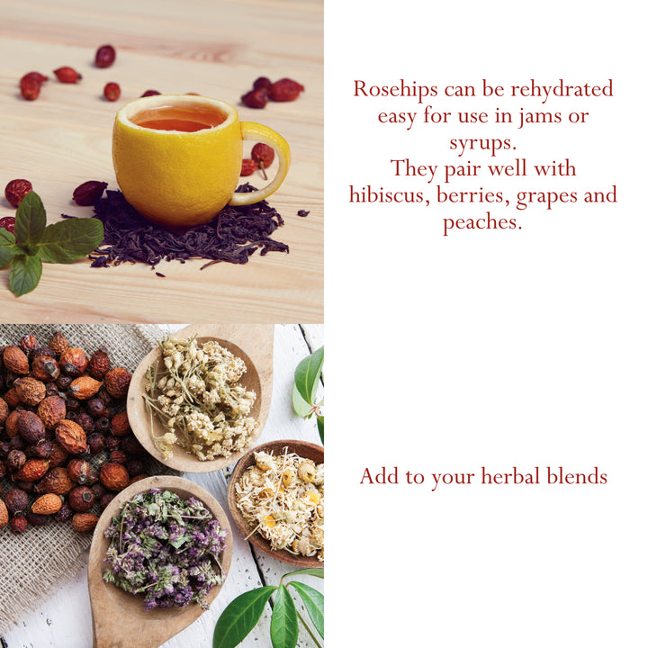 Rosehips Cut Organic, Seedless - For Tea, Tonic, Gourmet Cooking and Brewing Recipes